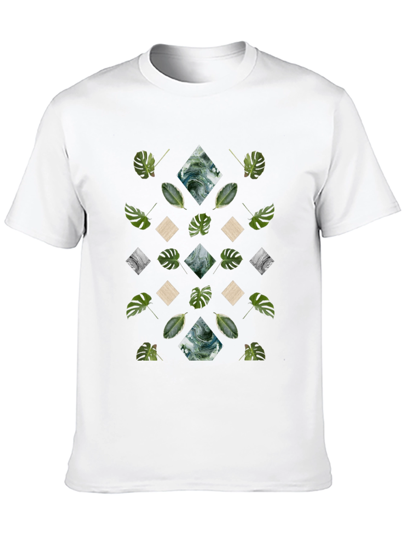 Tropical Diamond Pattern Graphic Tee