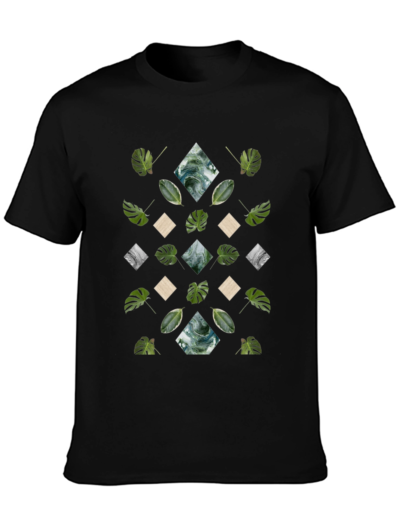 Tropical Diamond Pattern Graphic Tee