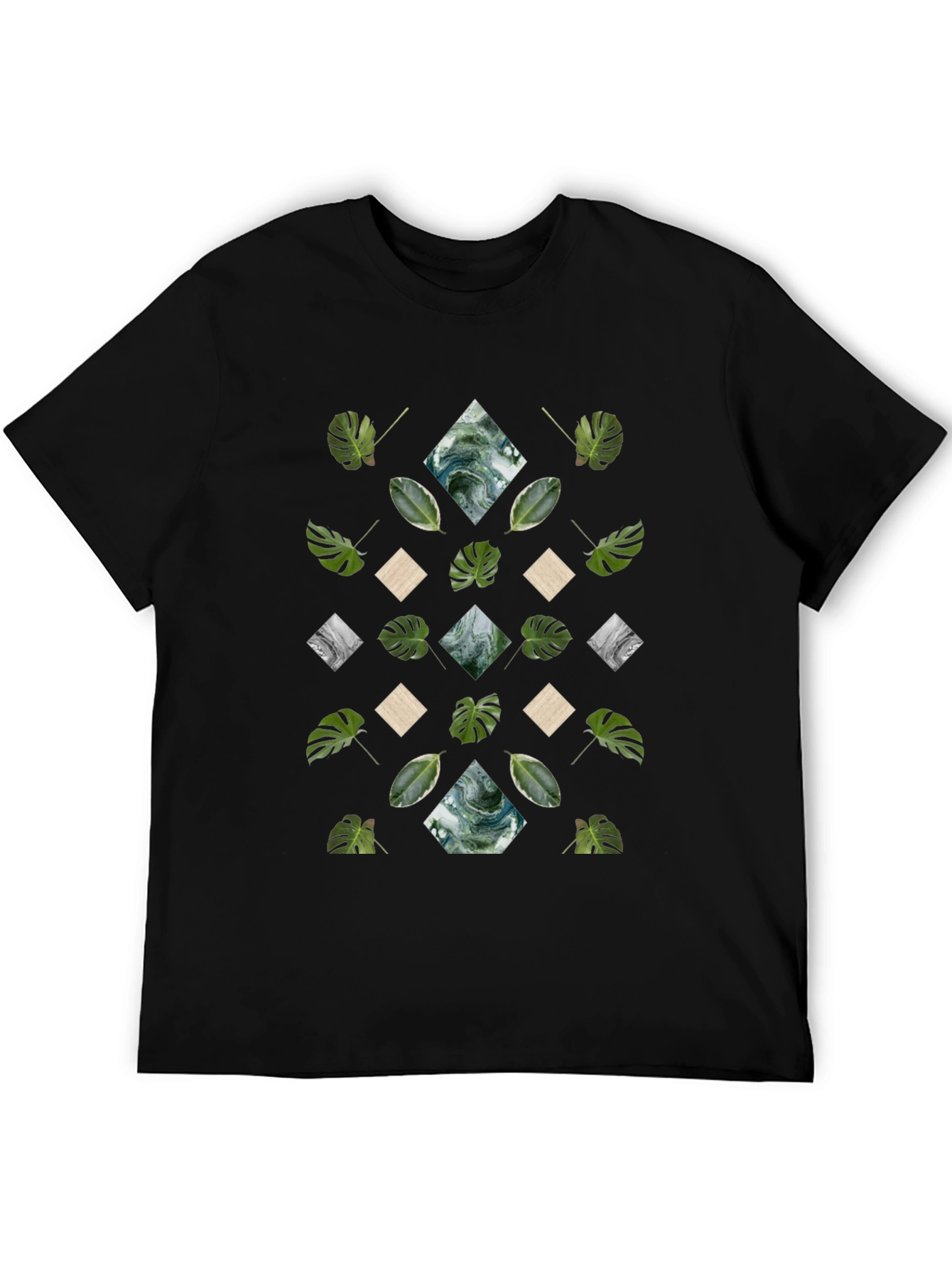 Tropical Diamond Pattern Graphic Tee