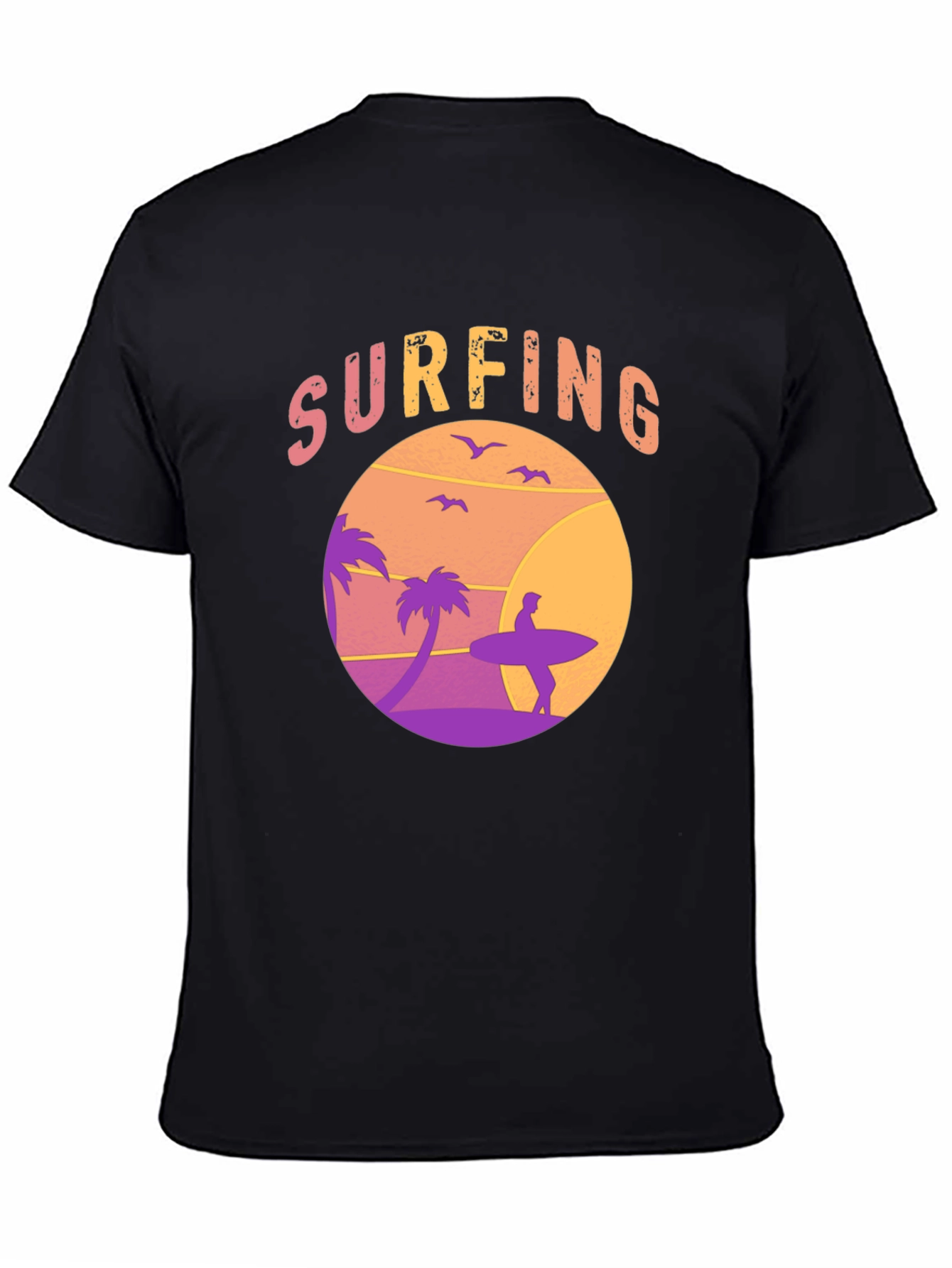 Surfing Graphic Tee - Sunset Beach Design