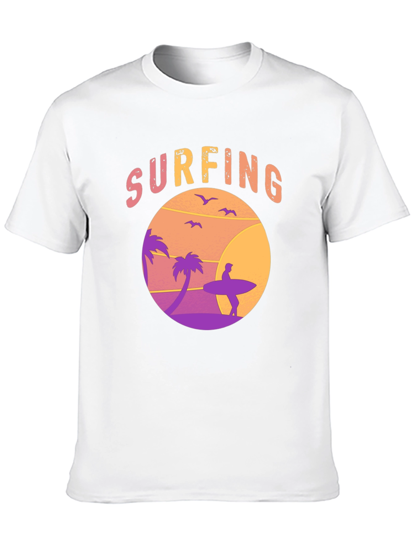 Surfing Graphic Tee - Sunset Beach Design