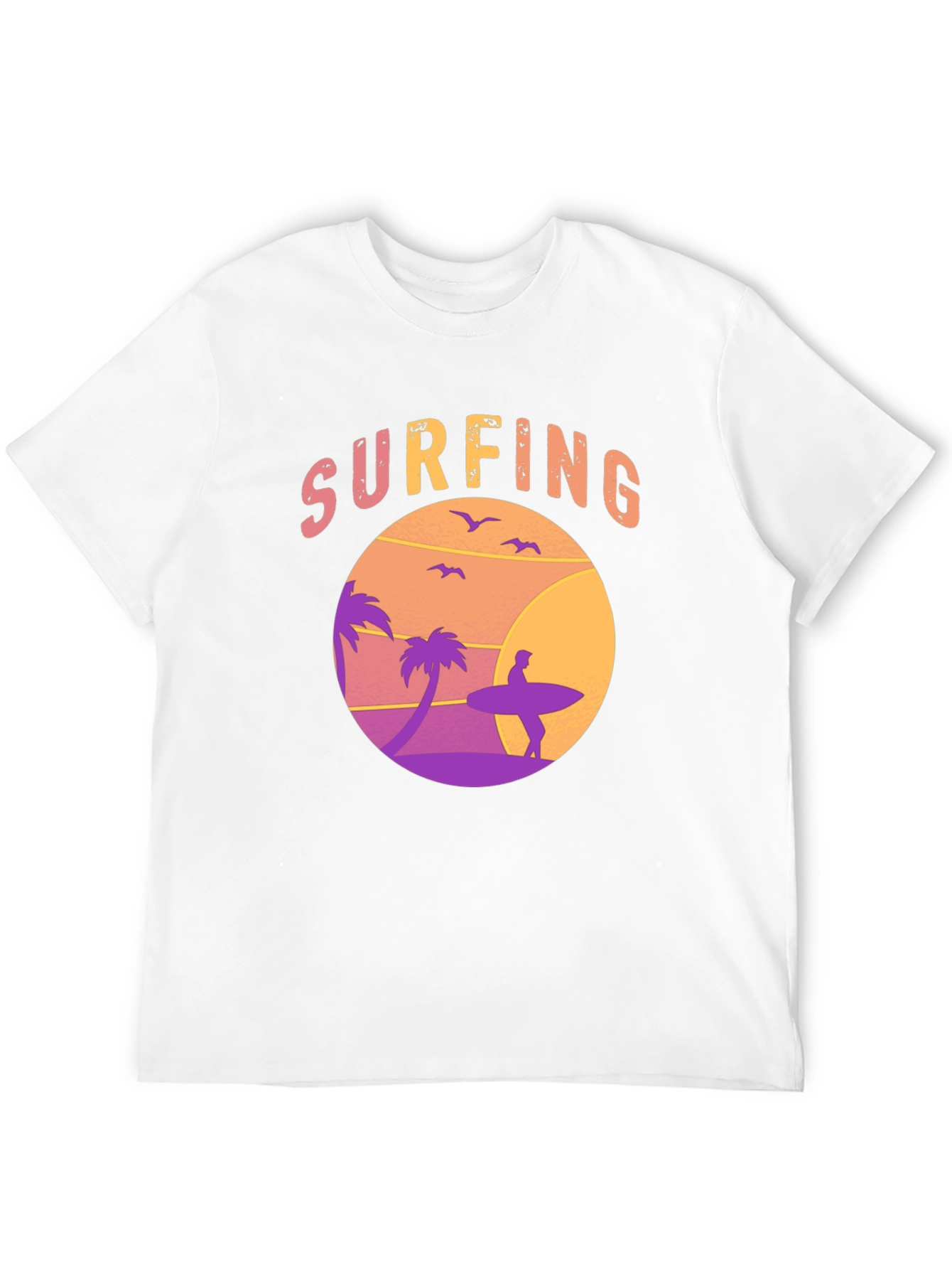 Surfing Graphic Tee - Sunset Beach Design