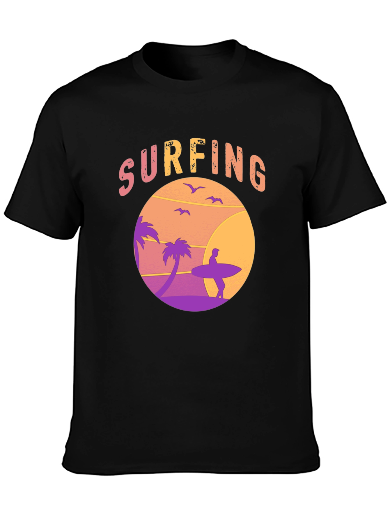 Surfing Graphic Tee - Sunset Beach Design