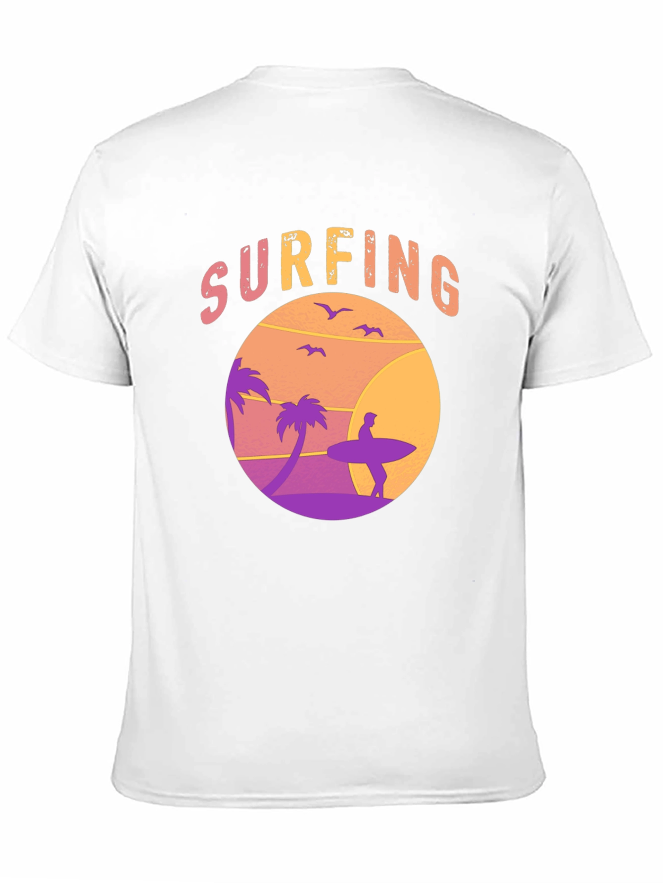 Surfing Graphic Tee - Sunset Beach Design