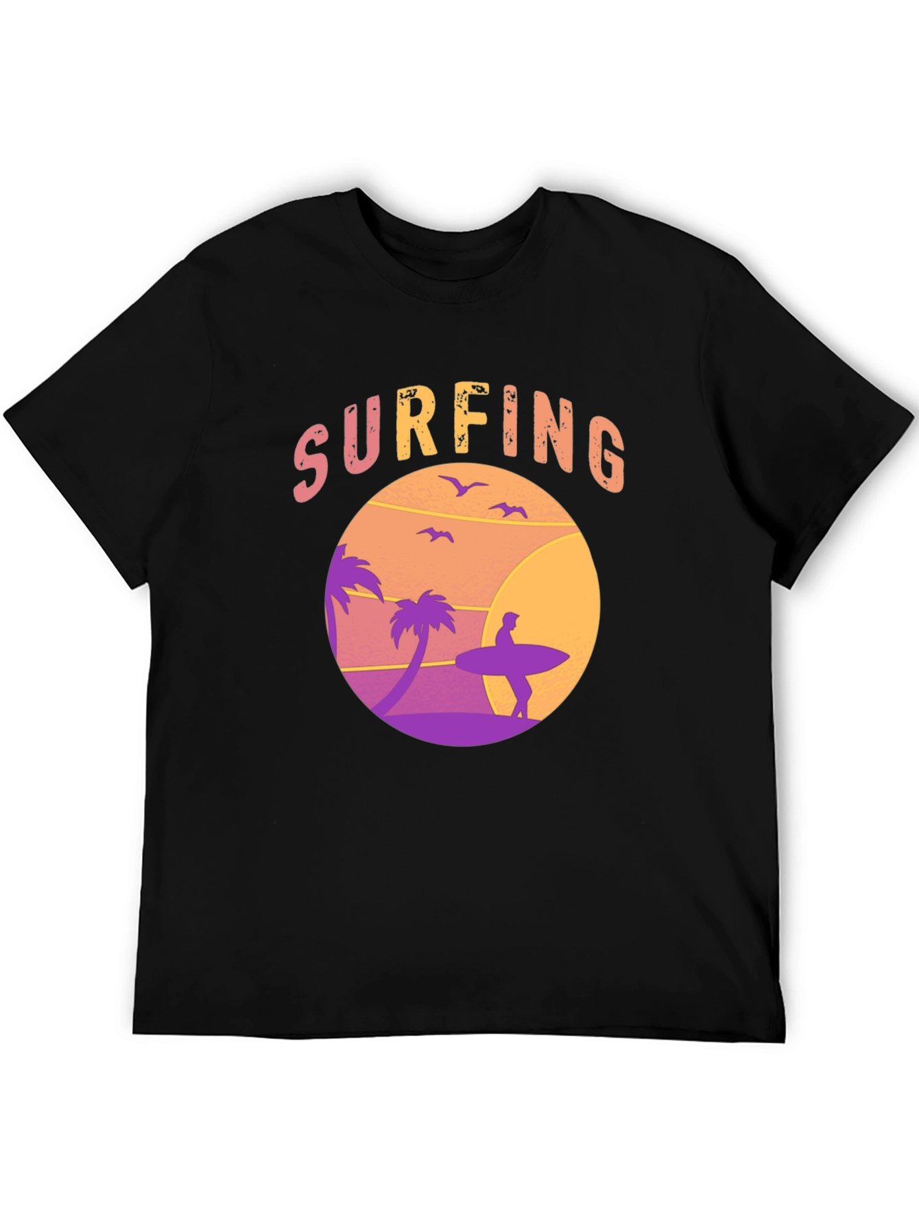 Surfing Graphic Tee - Sunset Beach Design