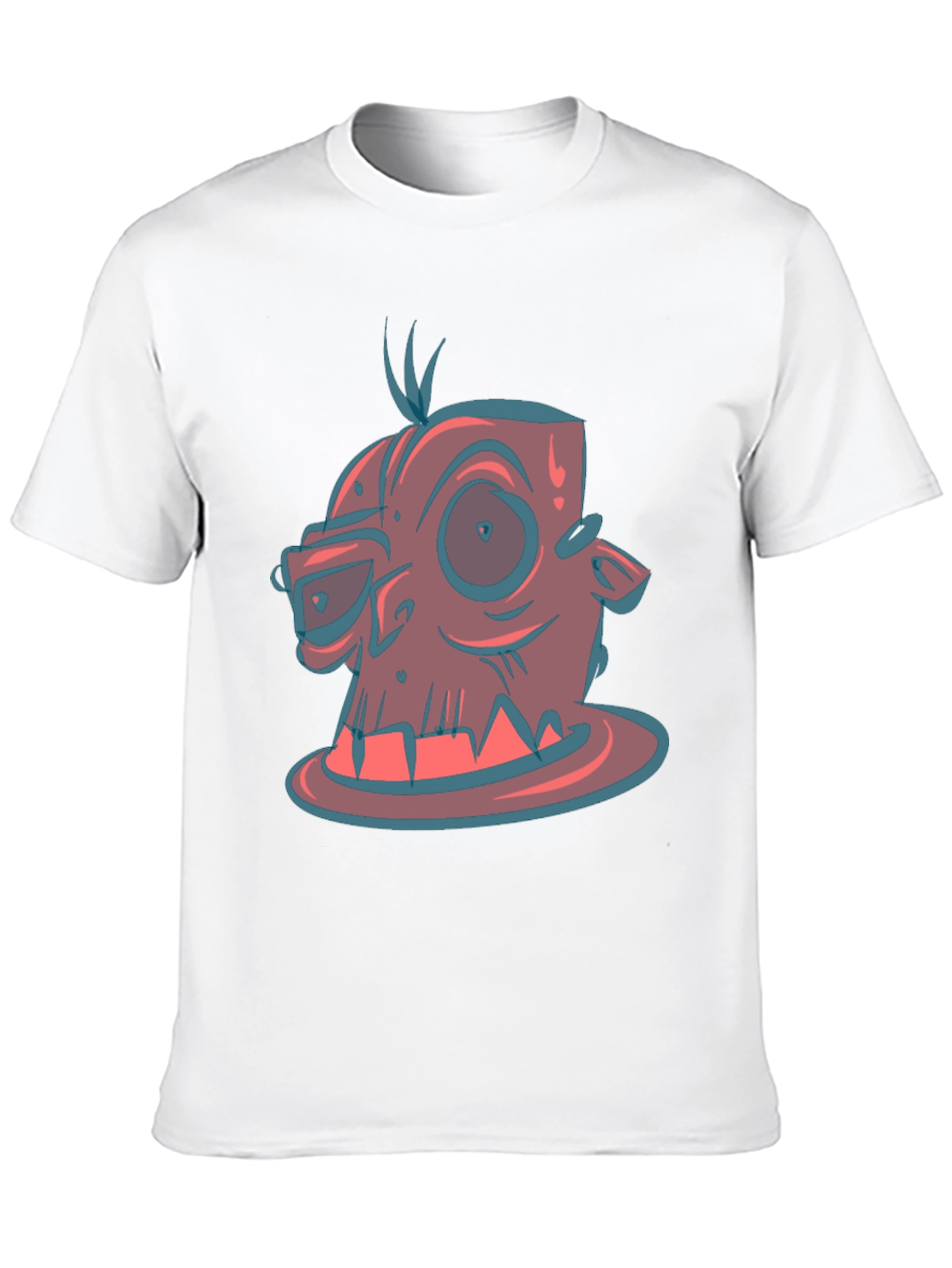 Cartoon Monster Graphic Tee - Black