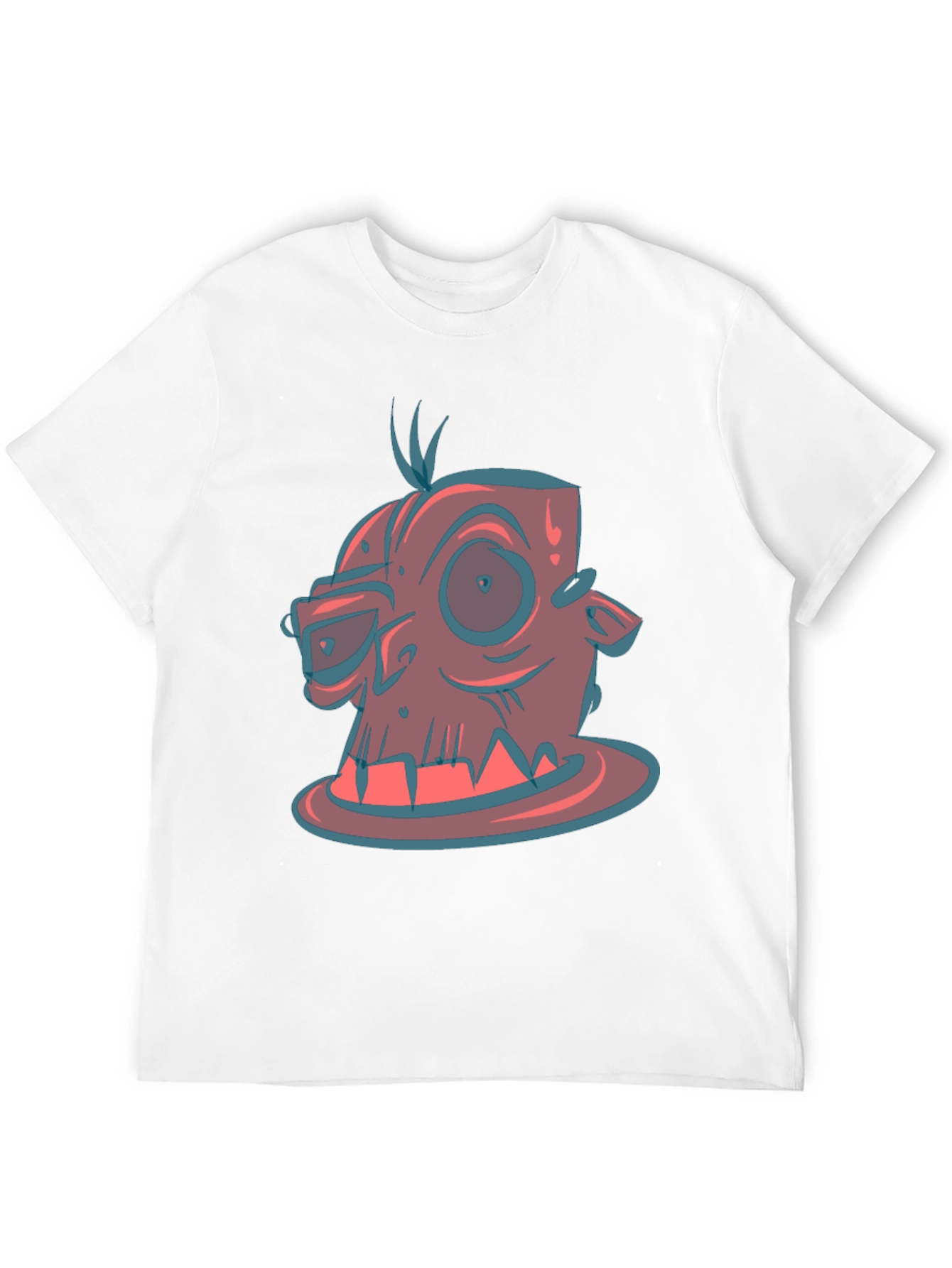 Cartoon Monster Graphic Tee - Black