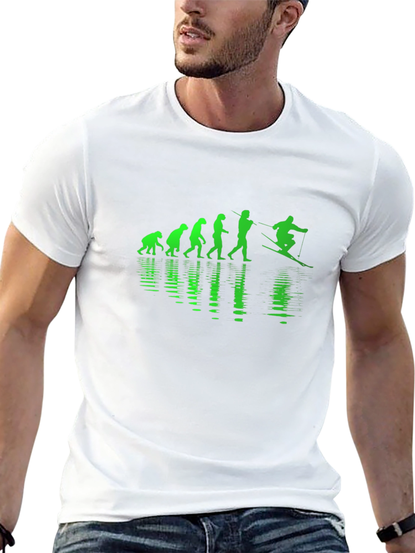 Evolution of Skiing Graphic T-Shirt