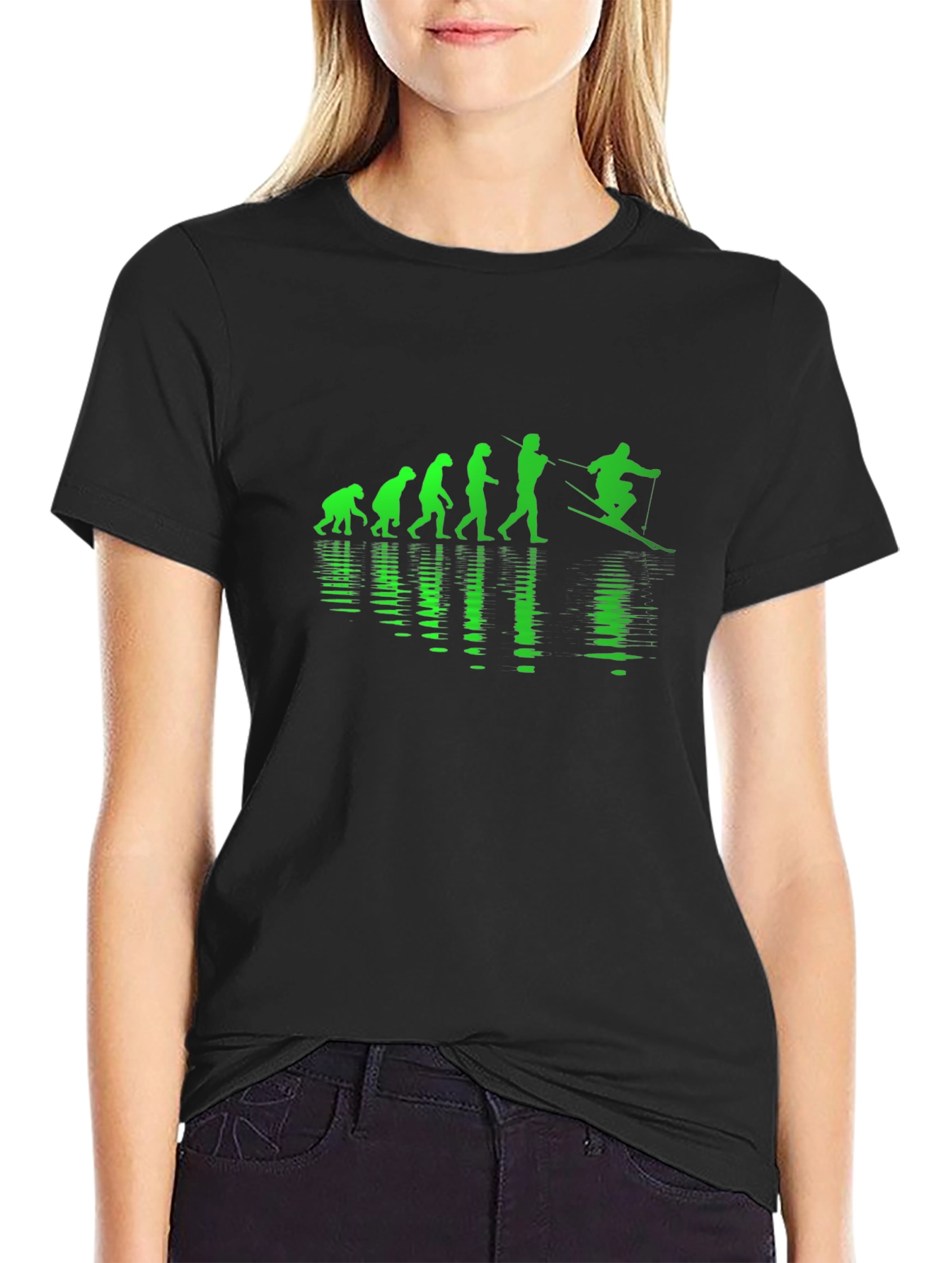 Evolution of Skiing Graphic T-Shirt