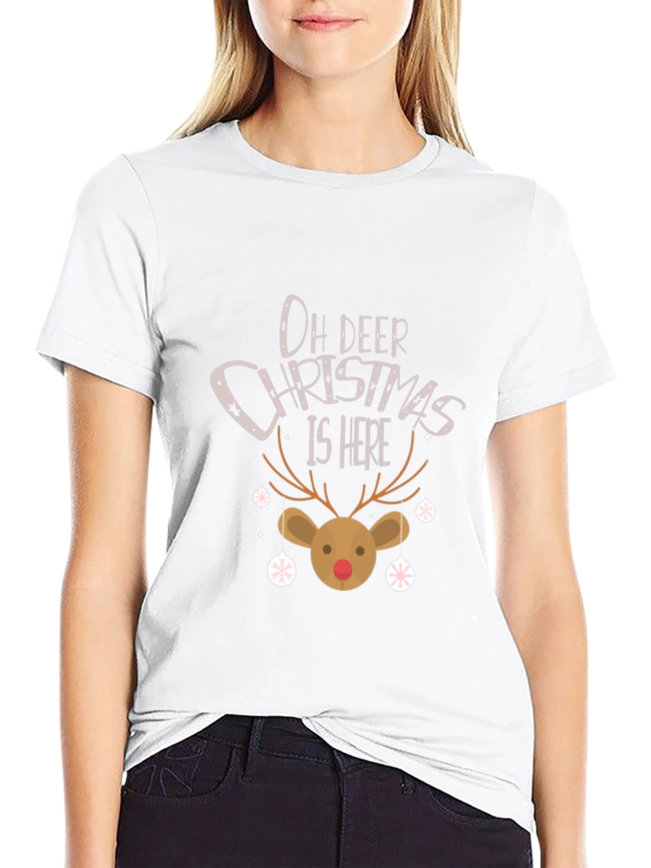 Oh Deer Christmas is Here Graphic Tee