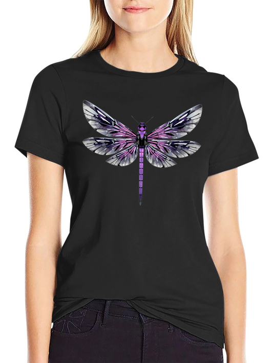 Dragonfly Graphic Print Mens Black T-Shirt