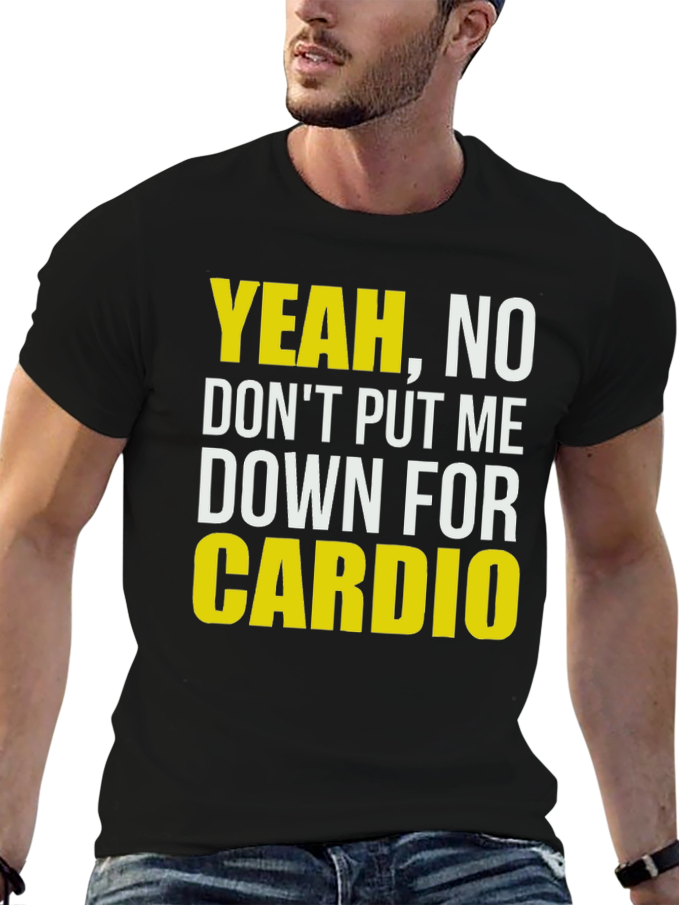 Funny Gym T-Shirt - Yeah No Cardio