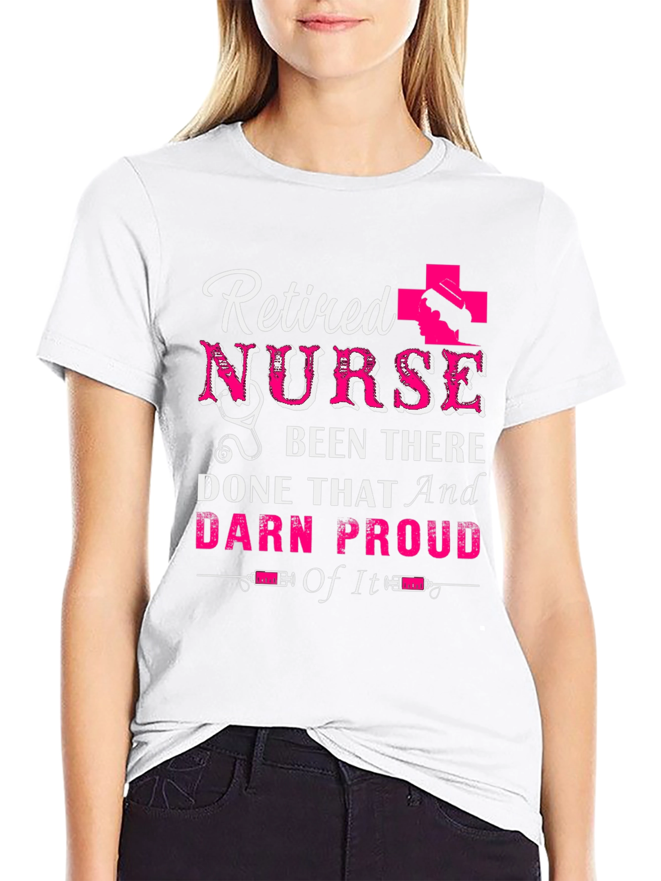 Retired Nurse T-Shirt - Pink Graphic Tee