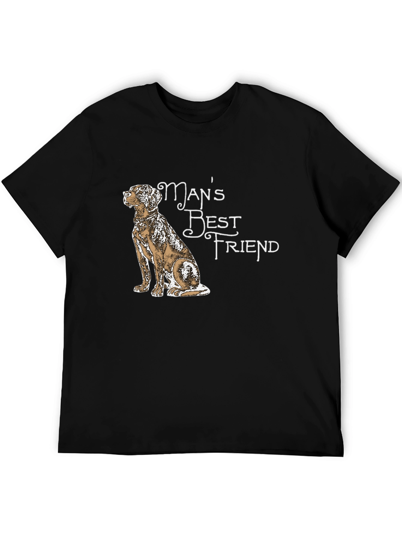 Mans Best Friend Dog Graphic Tee - Black