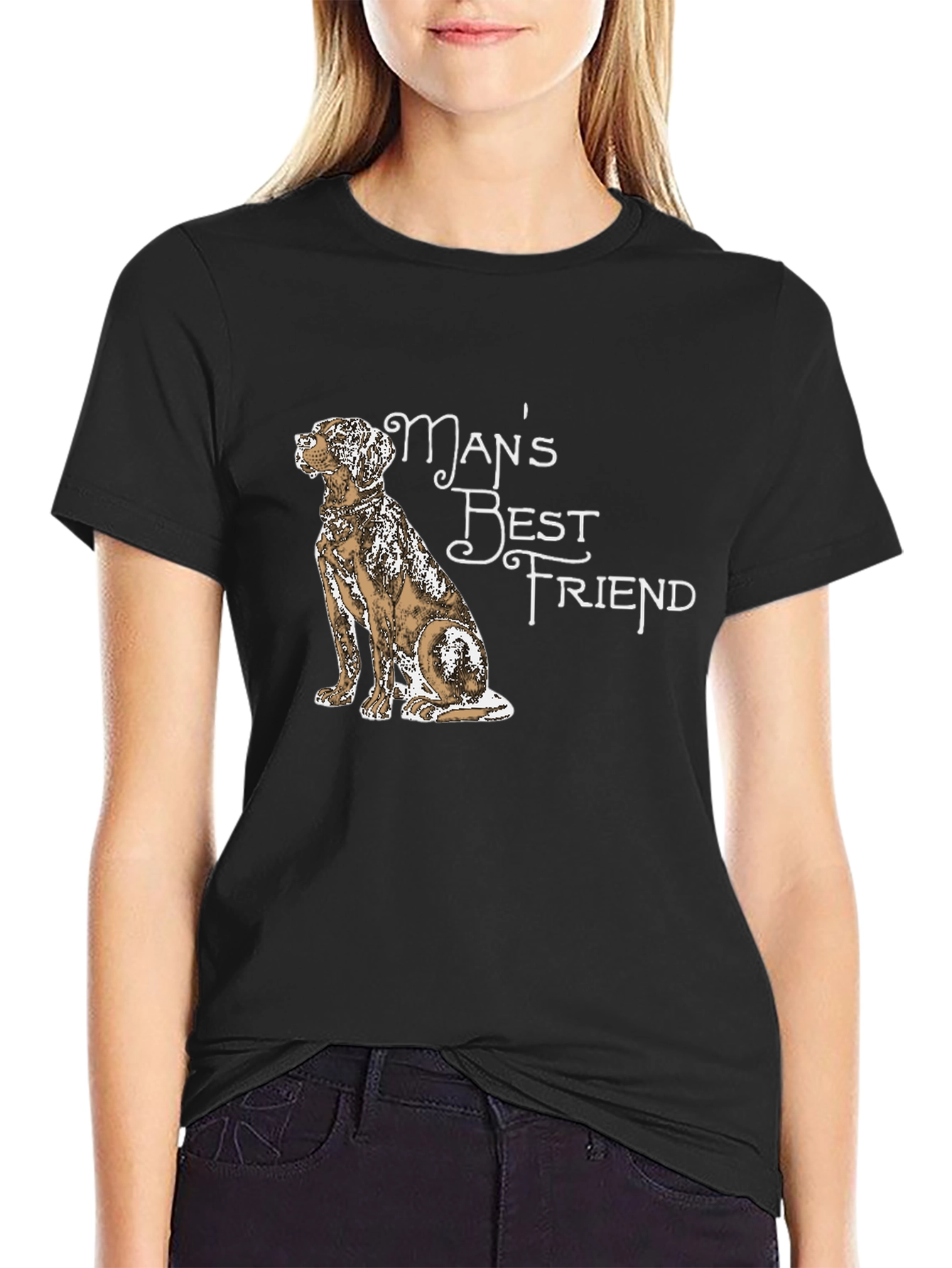Mans Best Friend Dog Graphic Tee - Black