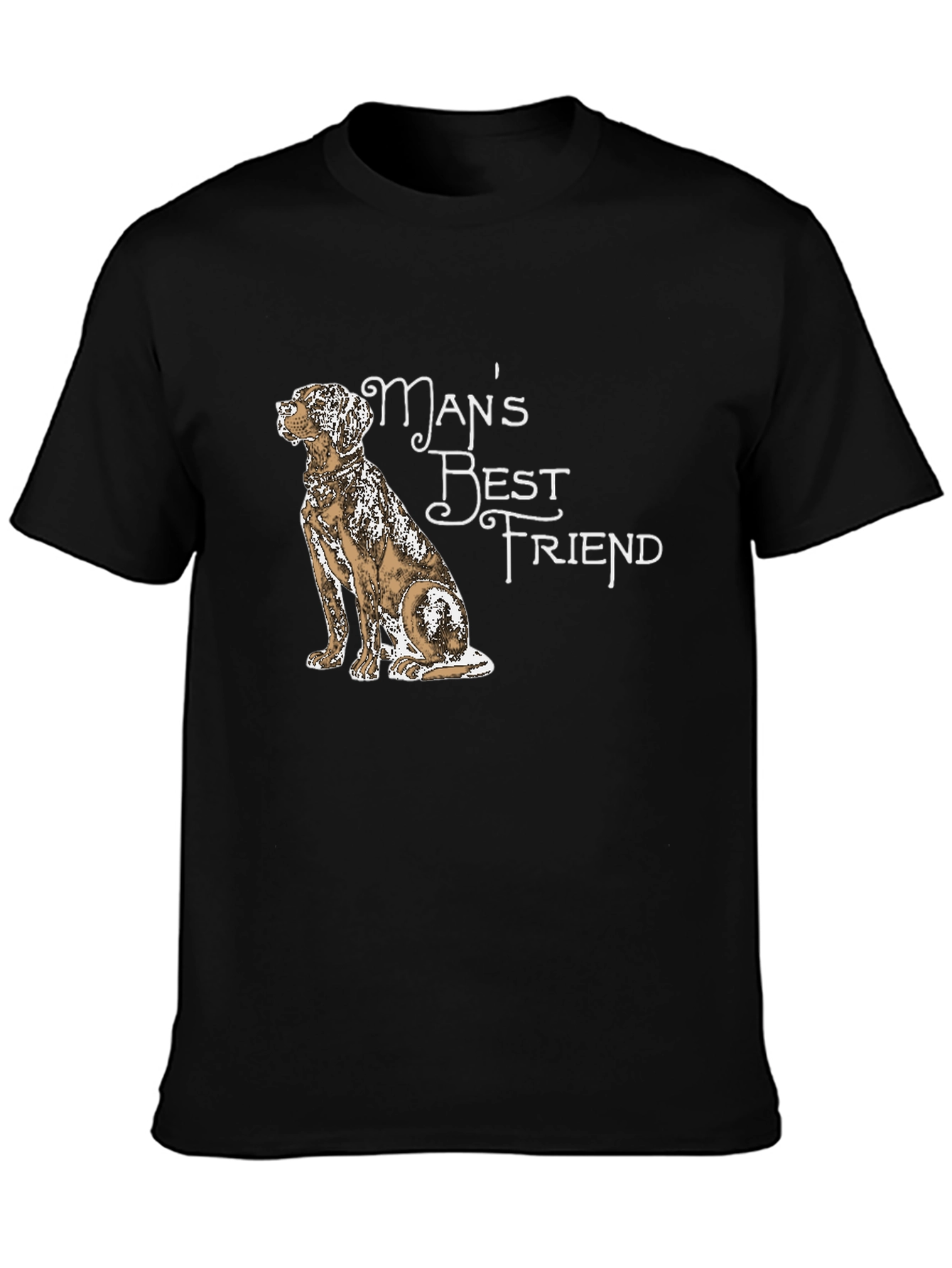 Mans Best Friend Dog Graphic Tee - Black