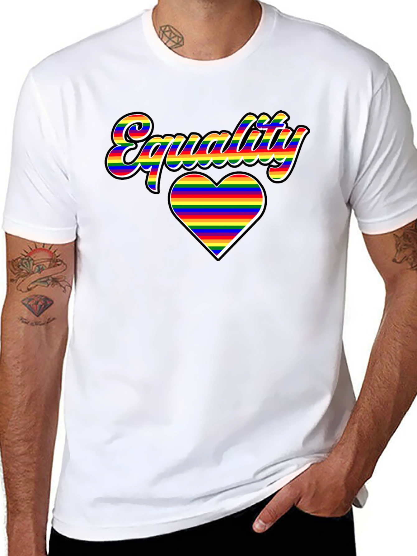 Equality LGBTQ Pride Rainbow Heart T-Shirt
