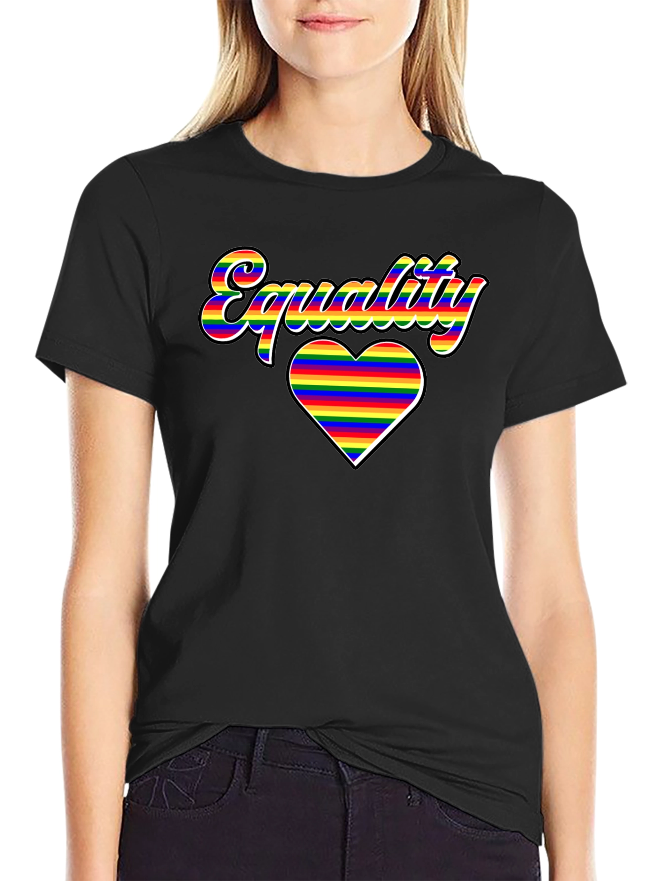Equality LGBTQ Pride Rainbow Heart T-Shirt