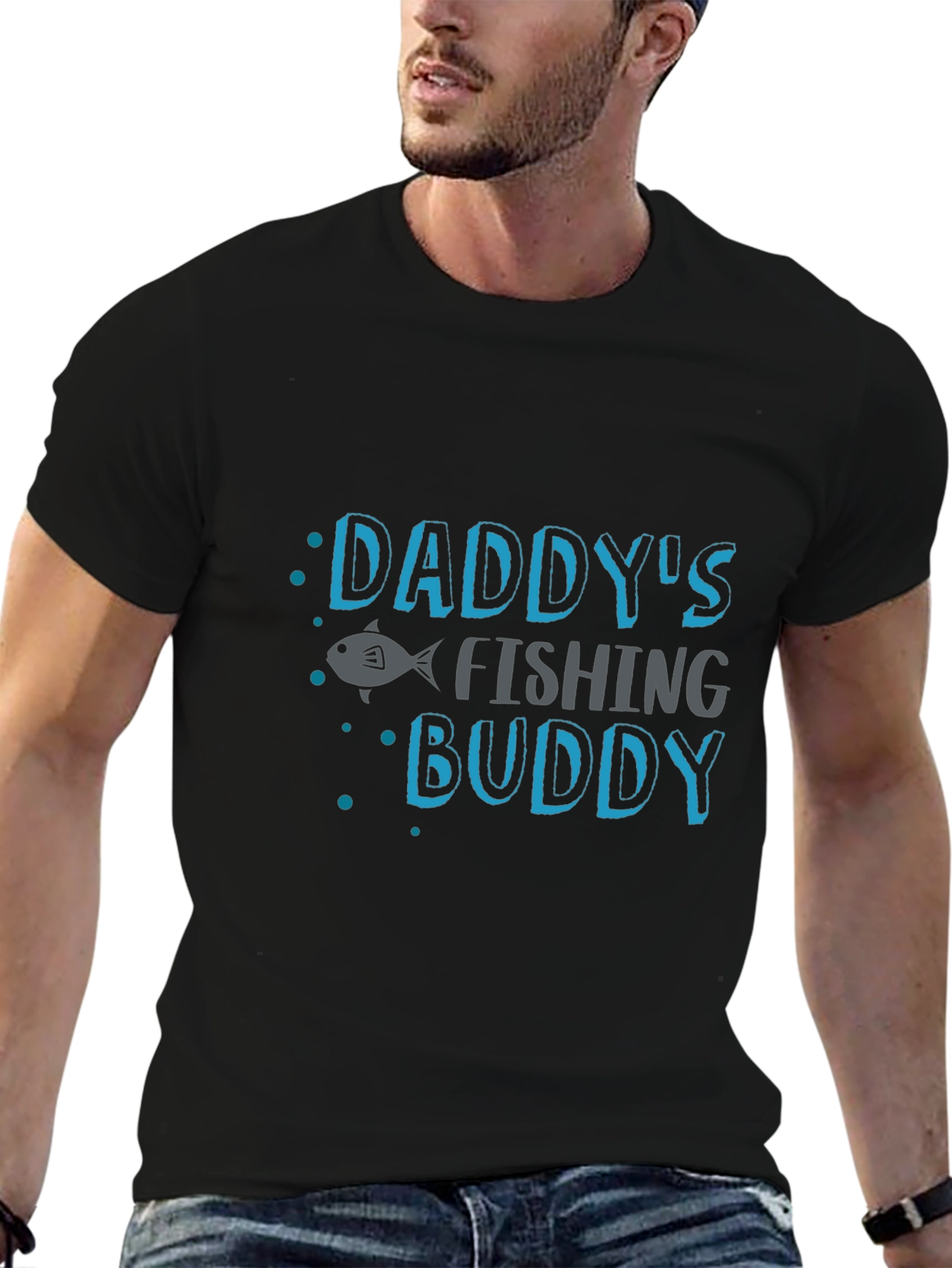 Daddys Fishing Buddy Black T-Shirt