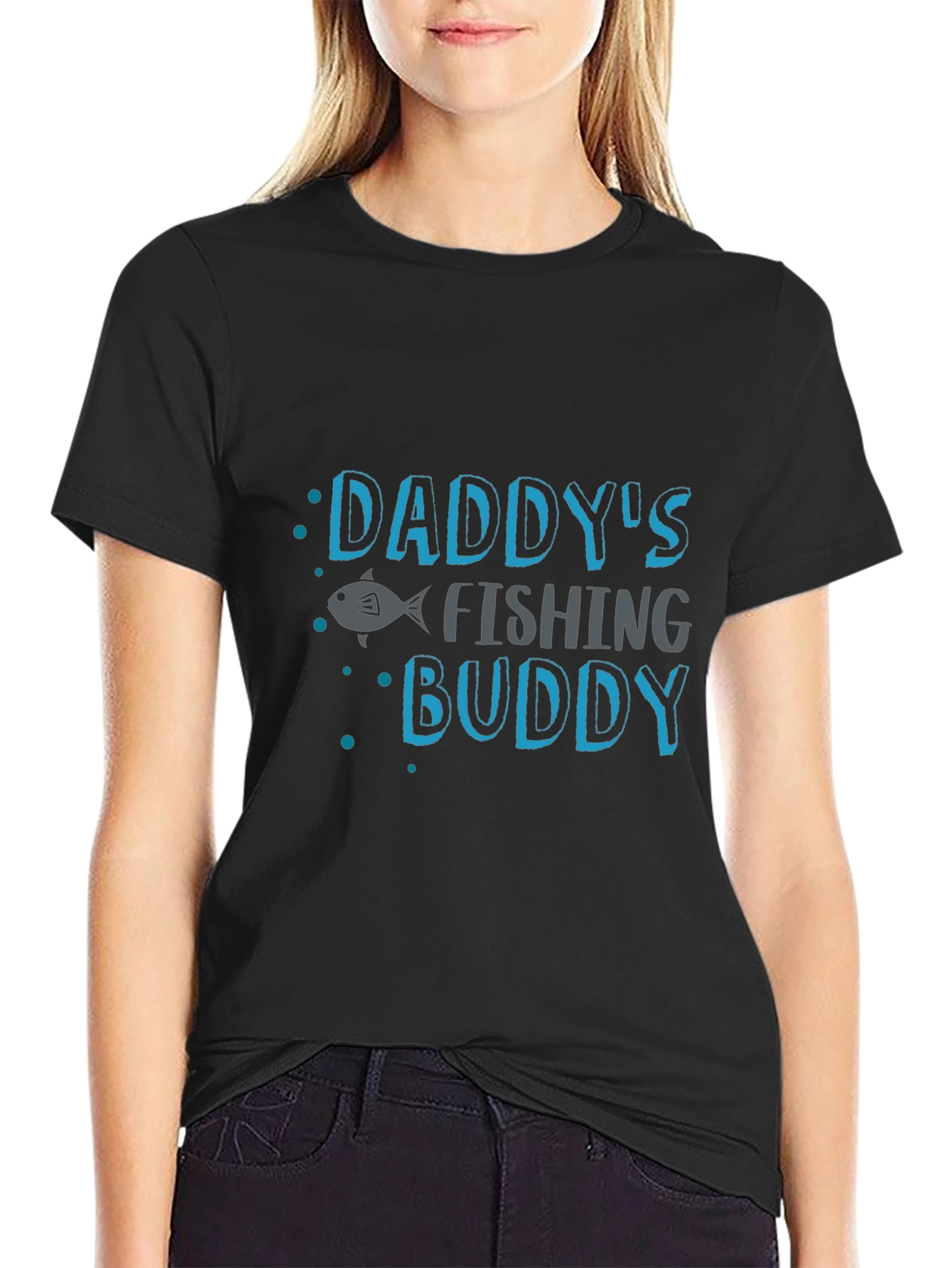 Daddys Fishing Buddy Black T-Shirt