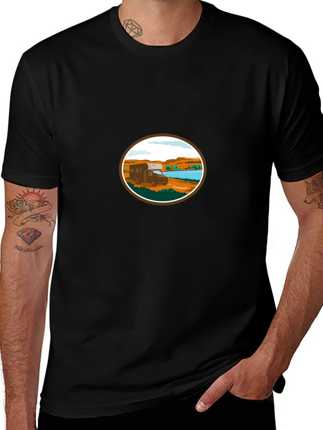 RV Camper Van T-Shirt - Adventure Awaits!