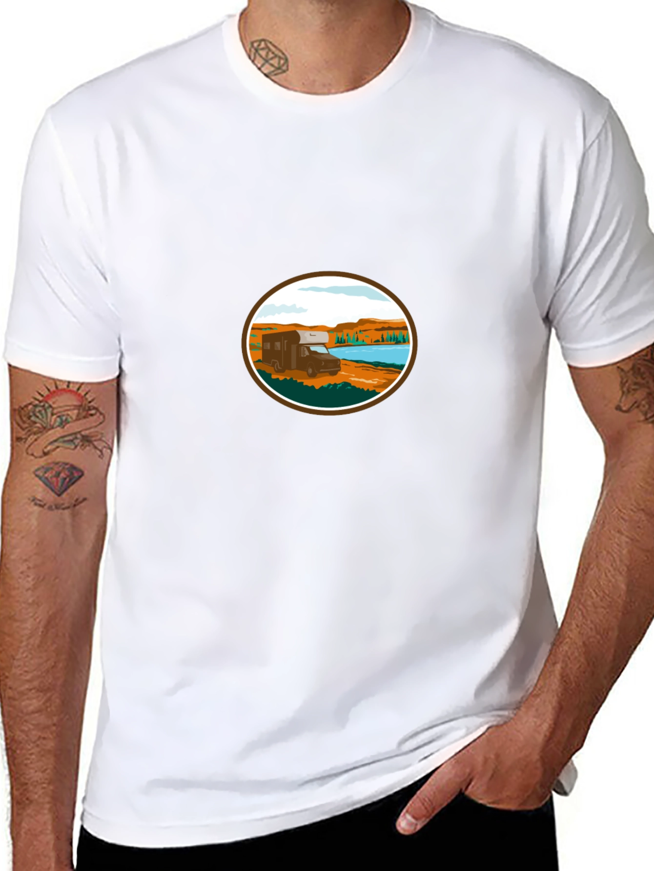 RV Camper Van T-Shirt - Adventure Awaits!