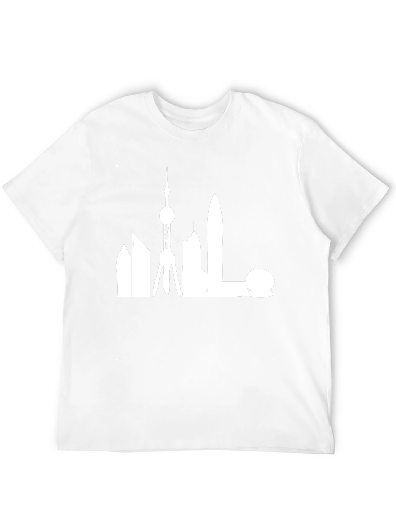 Shanghai Skyline Graphic Tee - Modern Cityscape Shirt