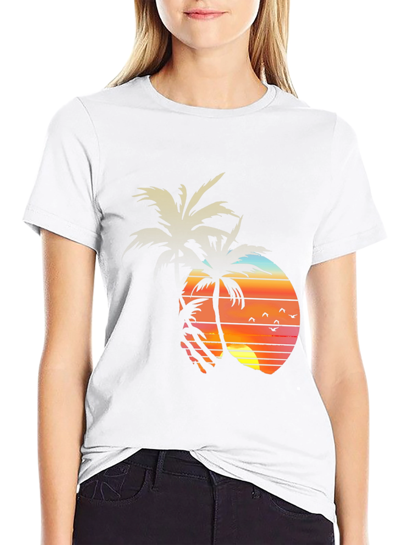 Sunset Palm Tree Graphic Tee