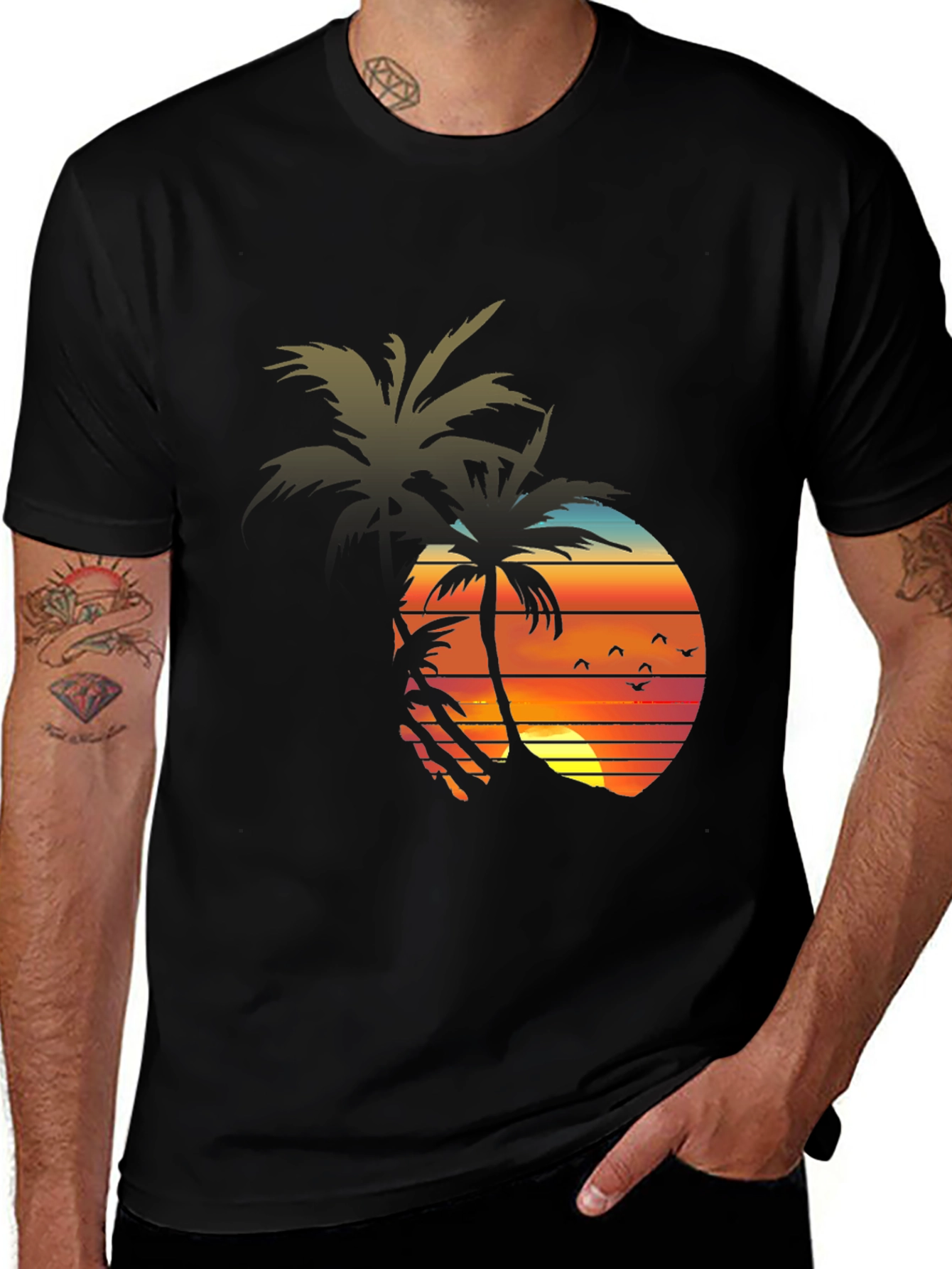 Sunset Palm Tree Graphic Tee