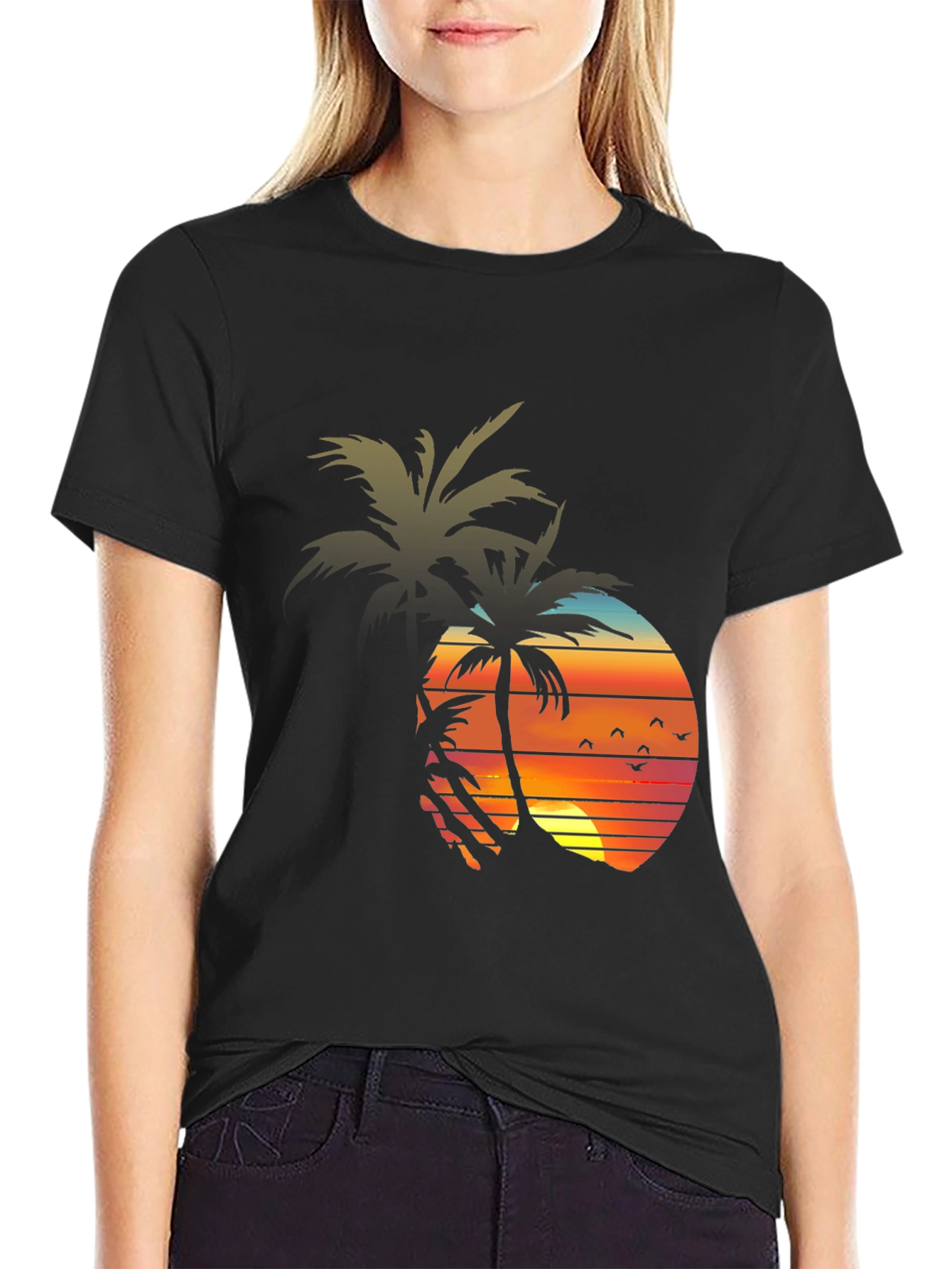 Sunset Palm Tree Graphic Tee