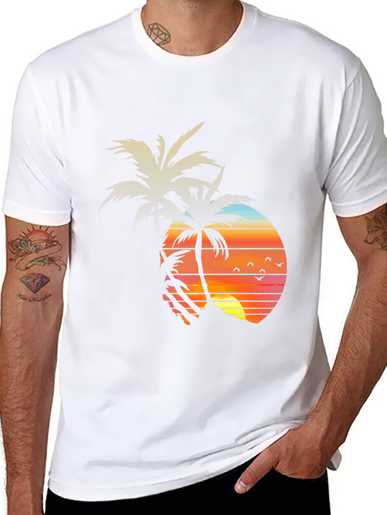 Sunset Palm Tree Graphic Tee