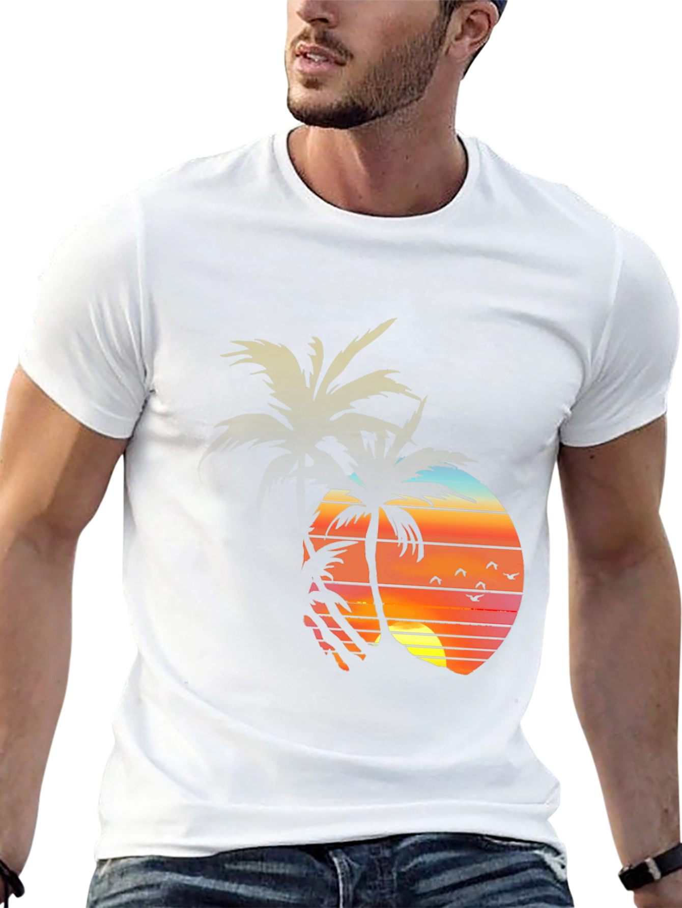 Sunset Palm Tree Graphic Tee