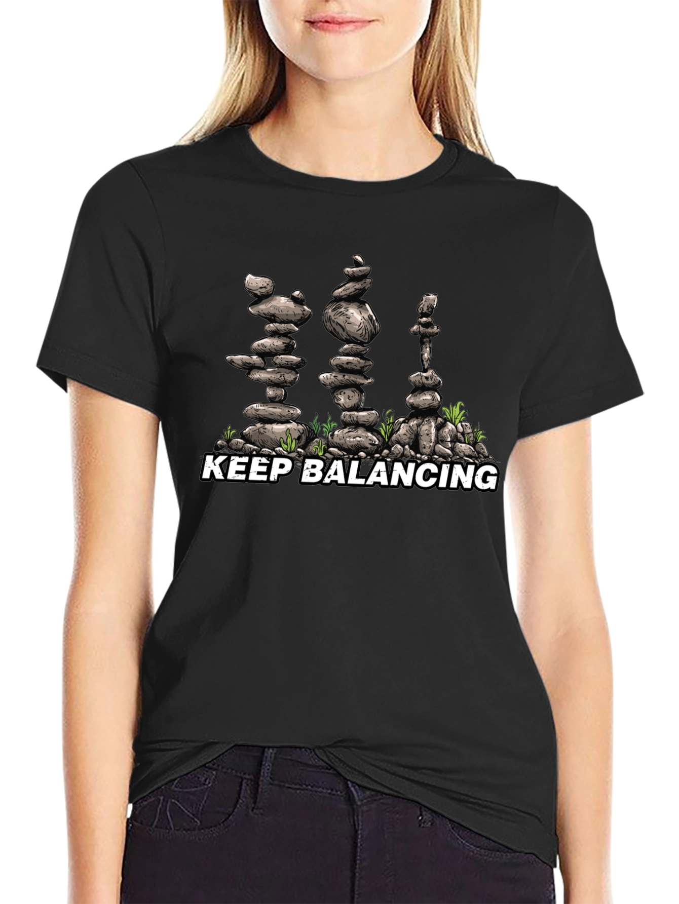 Keep Balancing Black T-Shirt