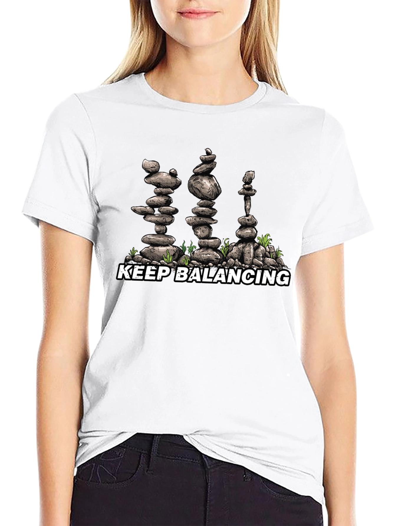 Keep Balancing Black T-Shirt