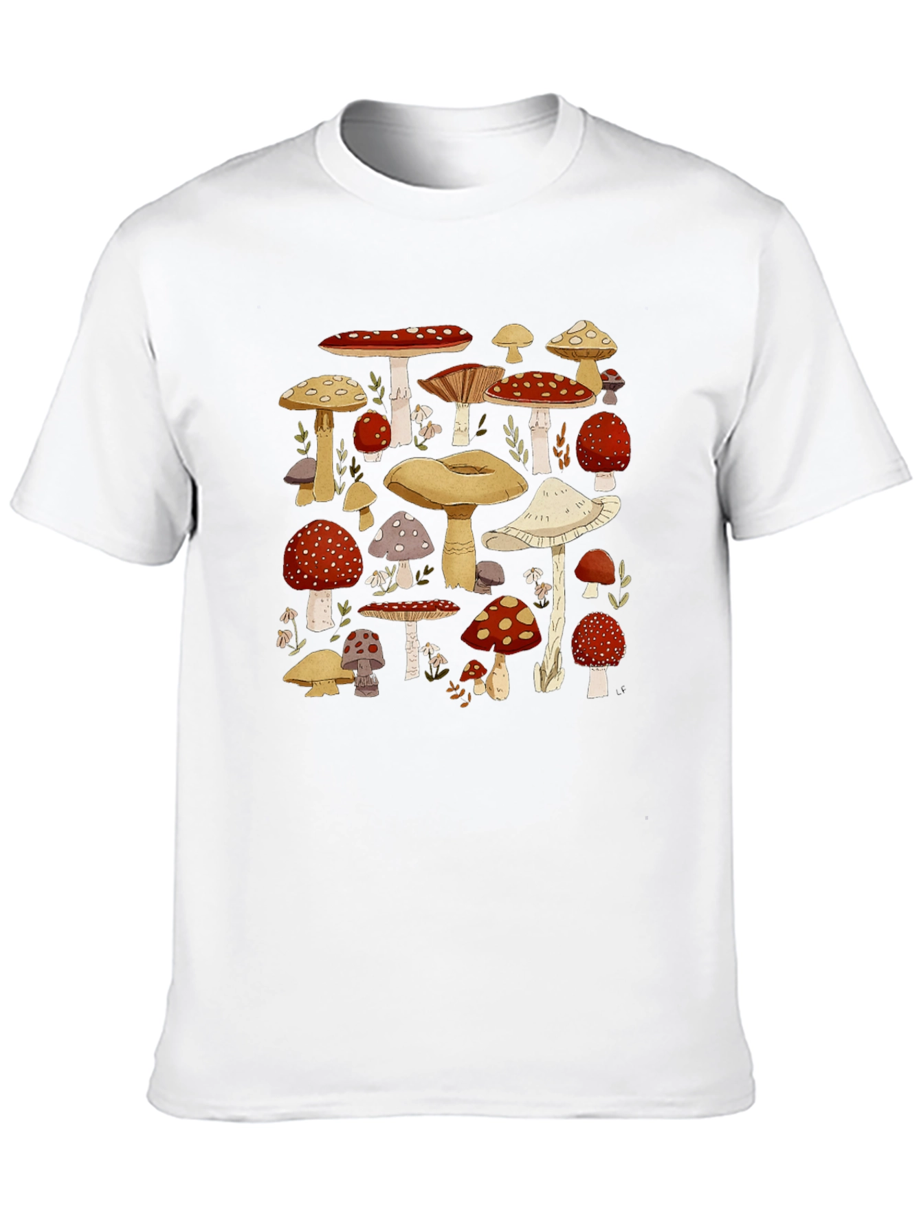 Mushroom Print T-Shirt - Whimsical Graphic Tee
