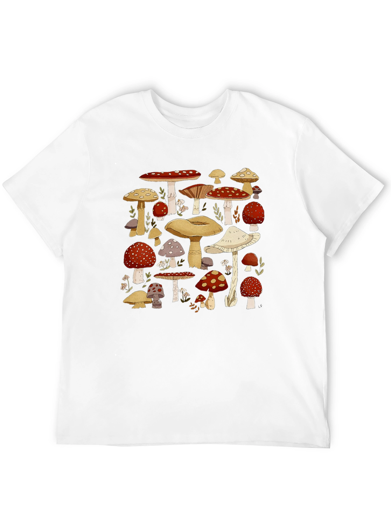 Mushroom Print T-Shirt - Whimsical Graphic Tee