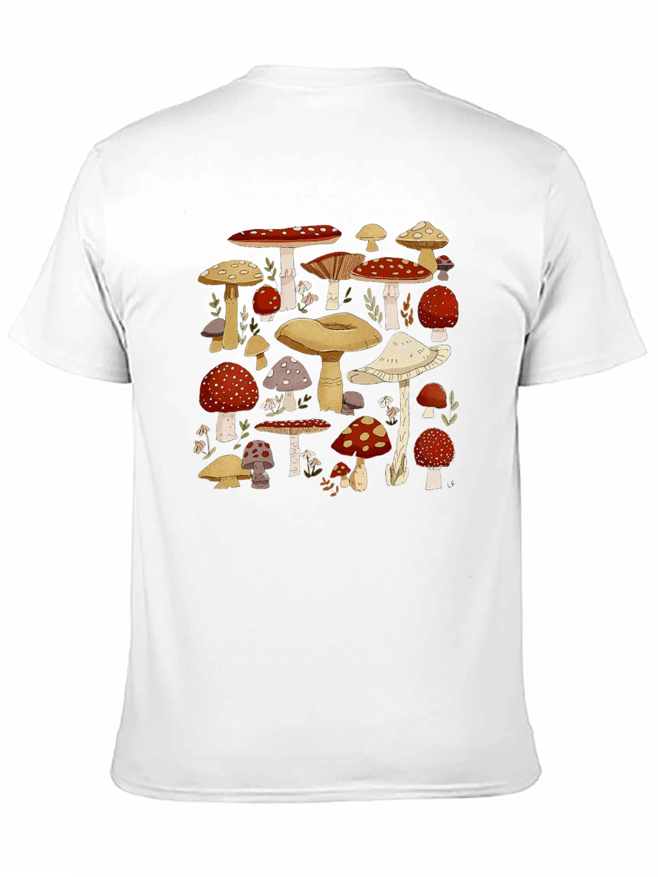 Mushroom Print T-Shirt - Whimsical Graphic Tee