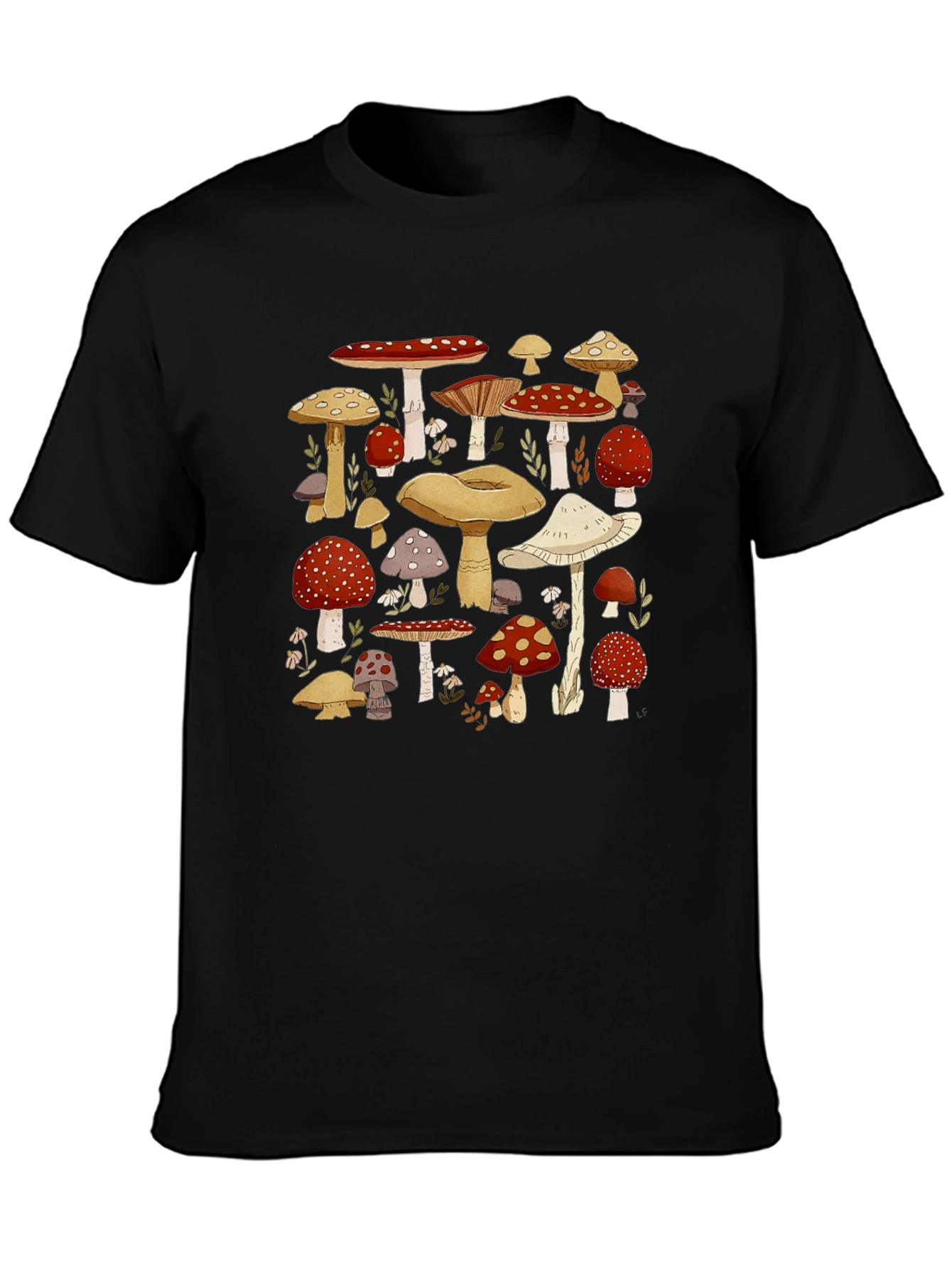 Mushroom Print T-Shirt - Whimsical Graphic Tee