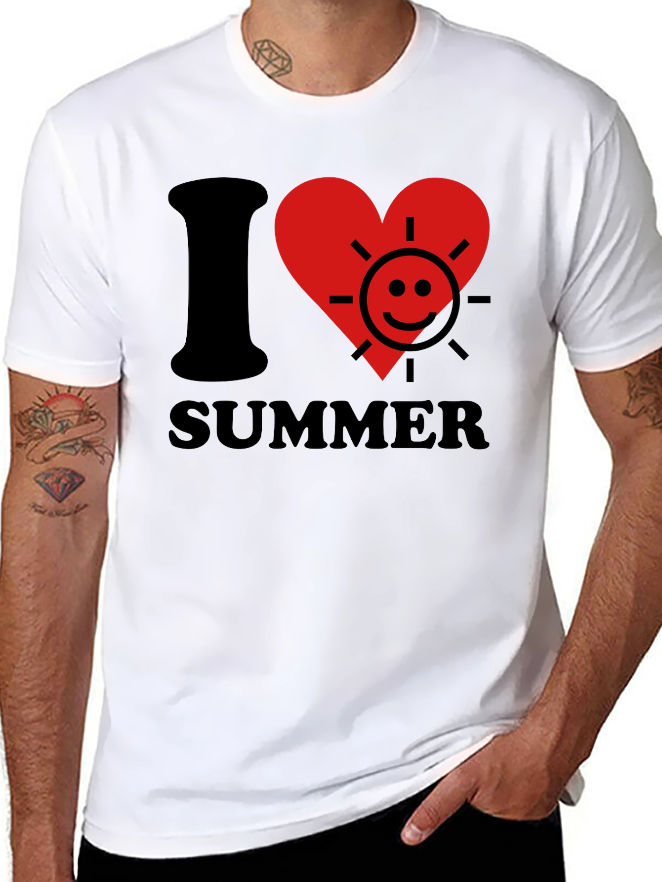 I Heart Summer Graphic T-Shirt - Trendy Holiday Tee