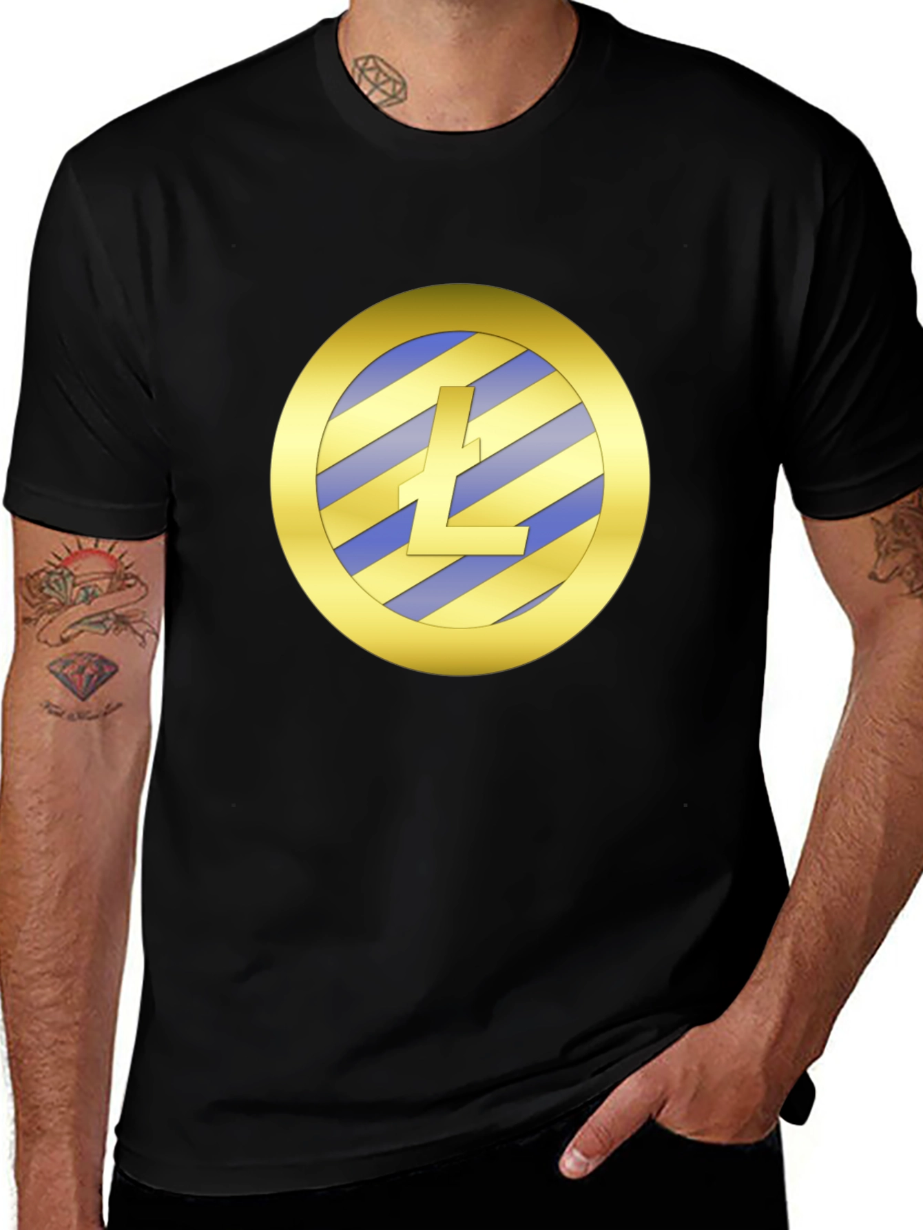 Litecoin Crypto Graphic Tee - Black Cotton Blend