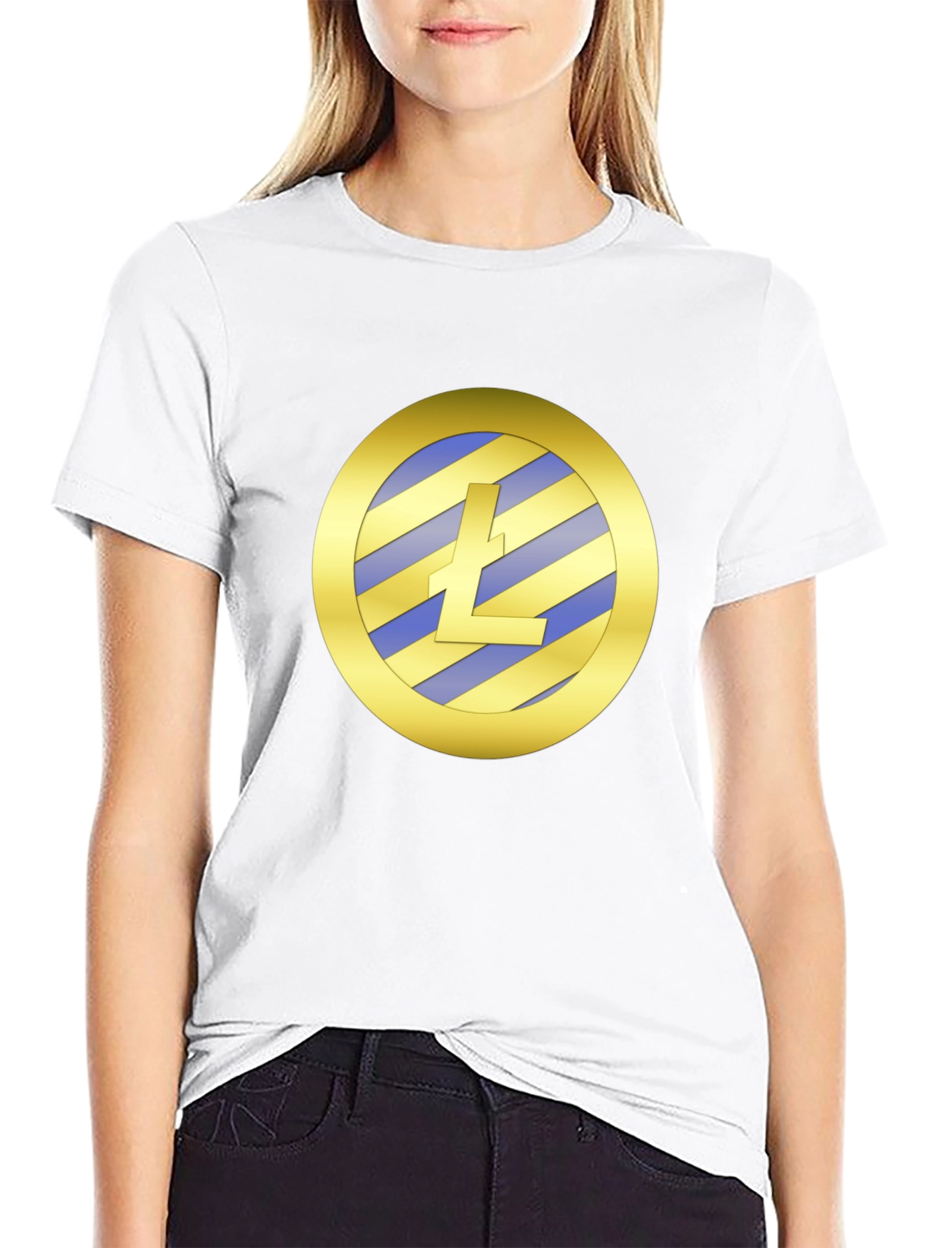 Litecoin Crypto Graphic Tee - Black Cotton Blend