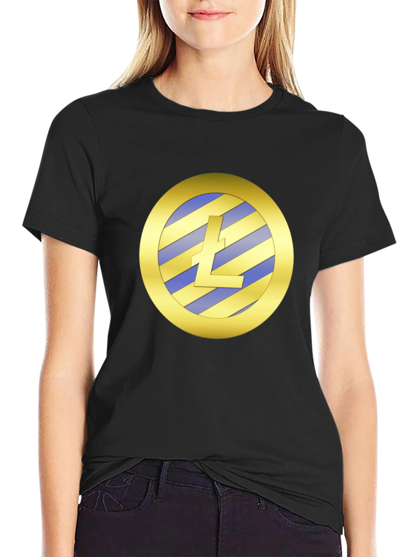 Litecoin Crypto Graphic Tee - Black Cotton Blend