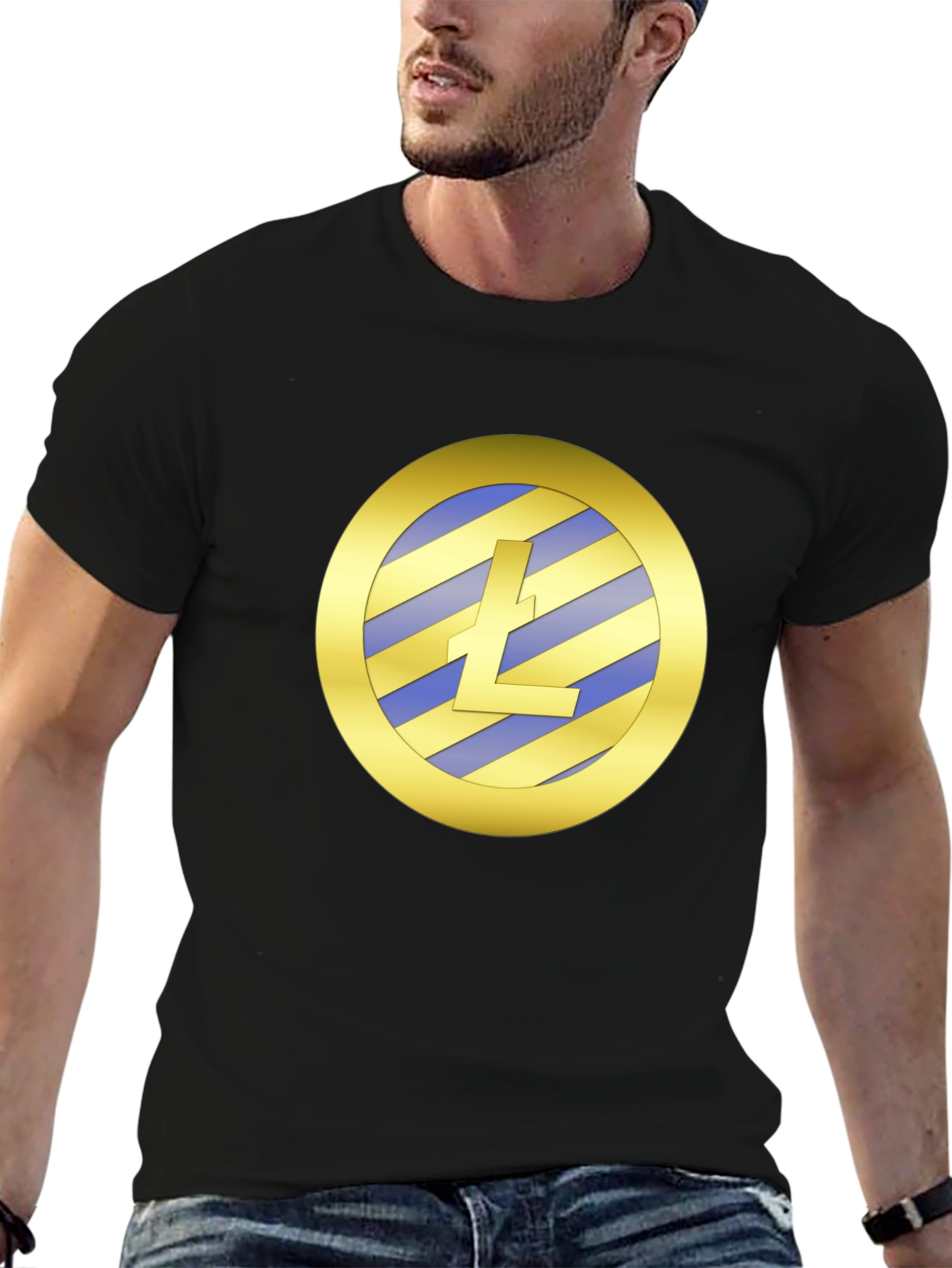 Litecoin Crypto Graphic Tee - Black Cotton Blend