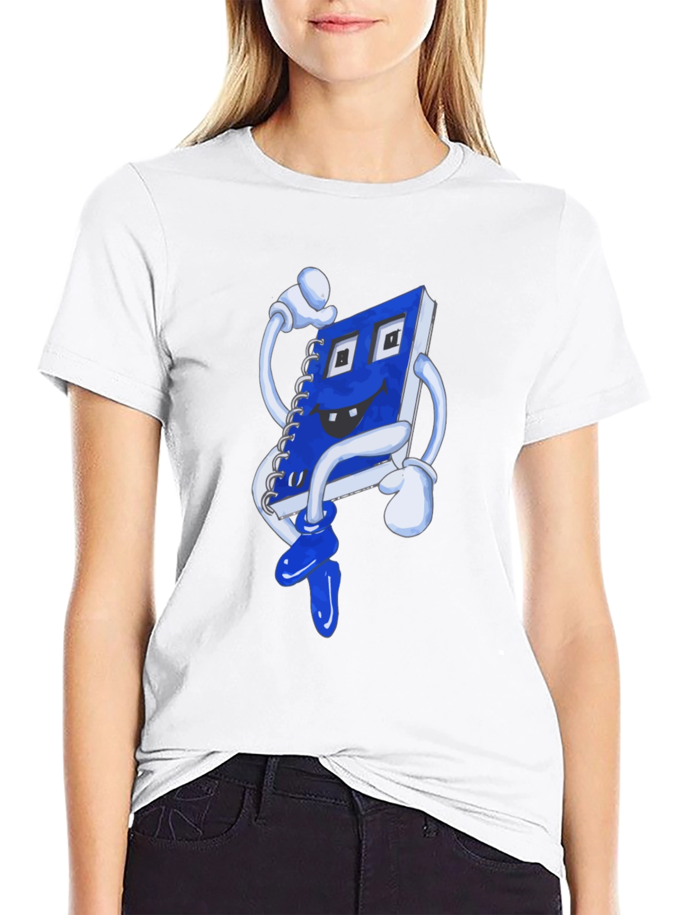 Novelty Cartoon Notebook Graphic T-Shirt
