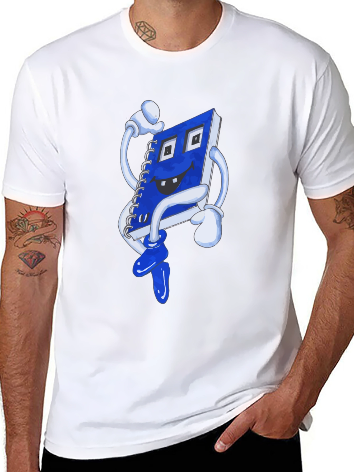 Novelty Cartoon Notebook Graphic T-Shirt