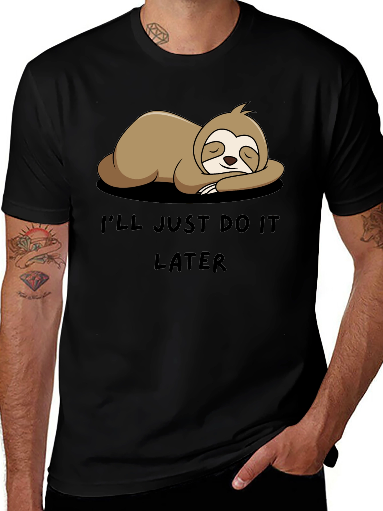 Sloth Do It Later Funny Graphic Tee