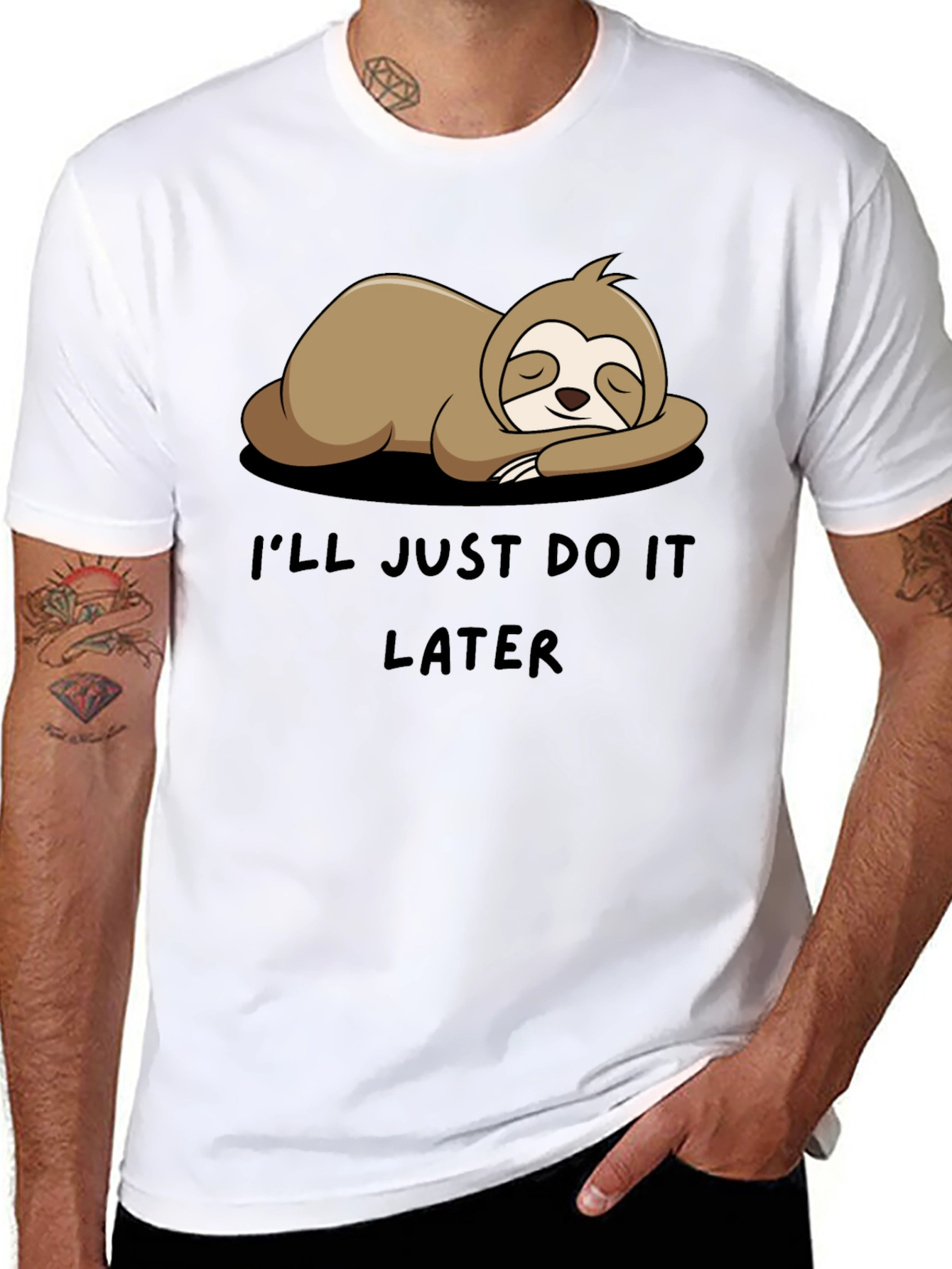 Sloth Do It Later Funny Graphic Tee