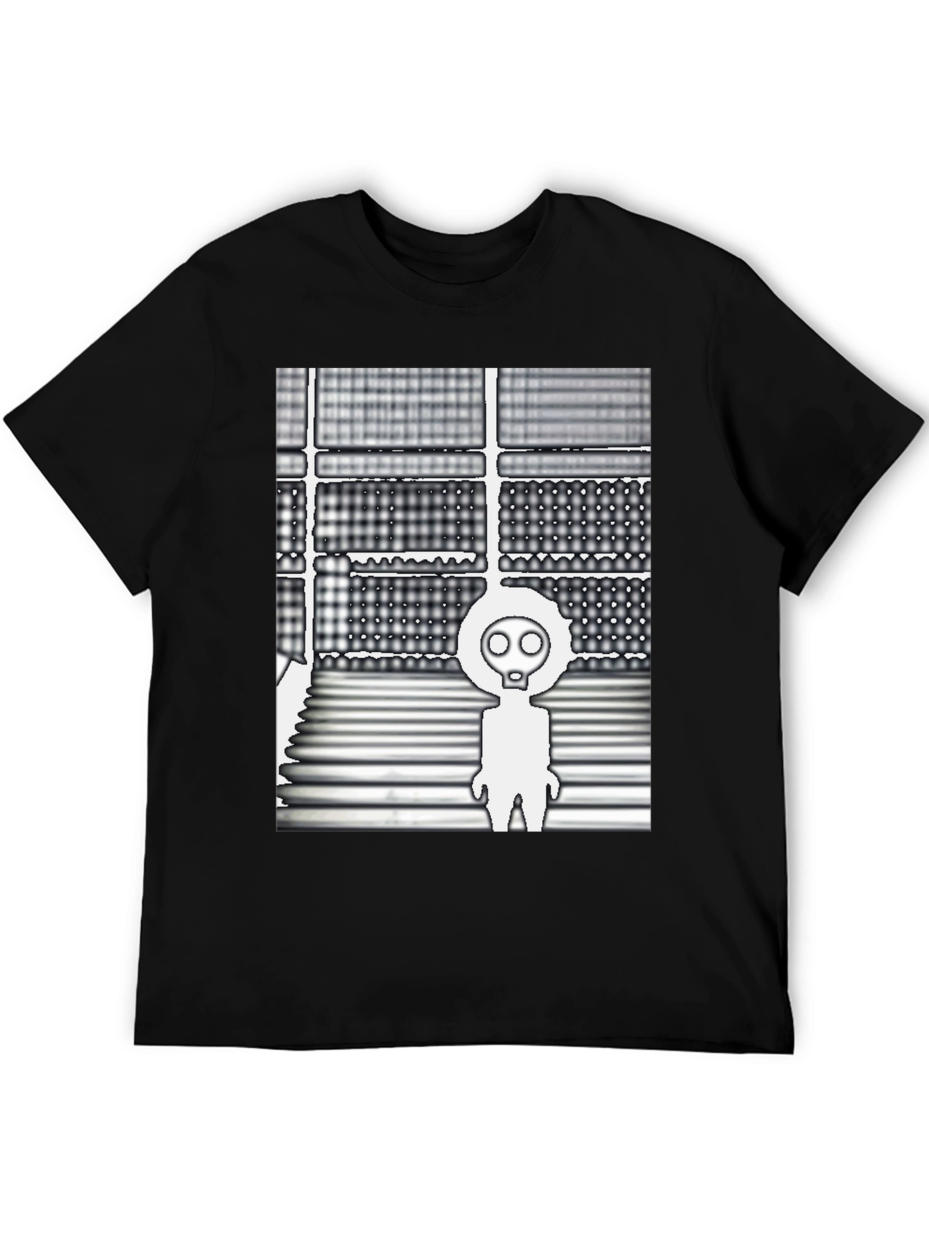 Abstract Graphic Print Black T-Shirt