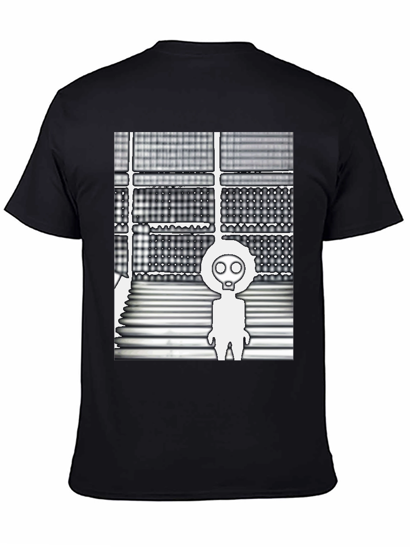 Abstract Graphic Print Black T-Shirt