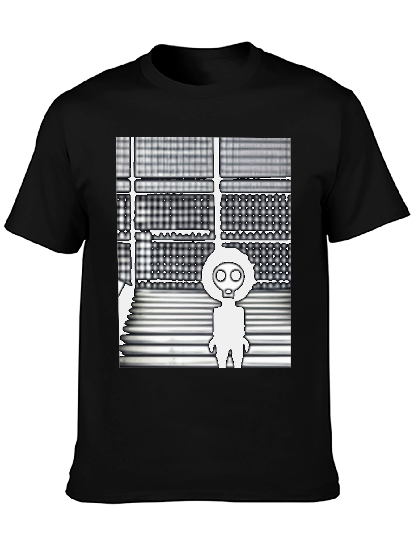 Abstract Graphic Print Black T-Shirt